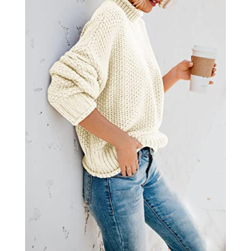 Shop Saodimallsu Women’s Turtleneck Pullover Sweater