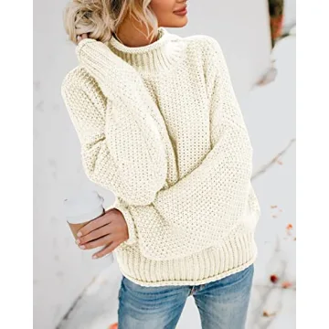 Shop Saodimallsu Women’s Turtleneck Pullover Sweater