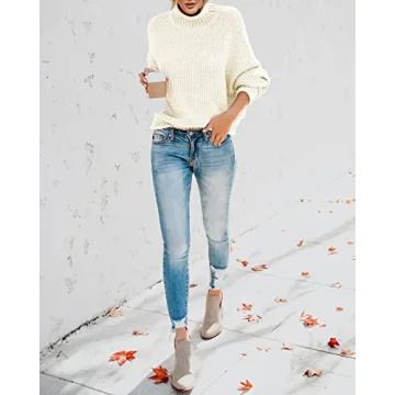 Shop Saodimallsu Women’s Turtleneck Pullover Sweater