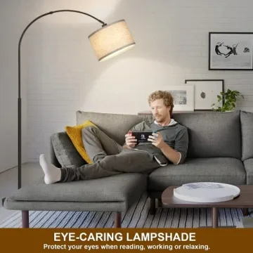 Elegant Arc Floor Lamp with Adjustable Shade for Living Rooms
