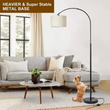 Elegant Arc Floor Lamp with Adjustable Shade for Living Rooms