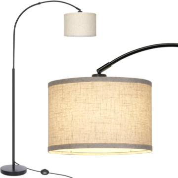Elegant Arc Floor Lamp with Adjustable Shade for Living Rooms