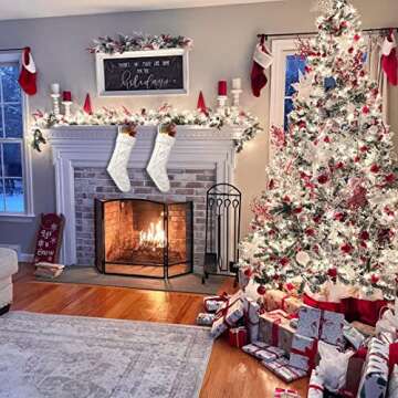 Fesciory Christmas Stockings, 2 Pack 18 Inches Cable Knitted Large Size Stocking Gifts & Decorations for Family Holiday Xmas Party, Ivory