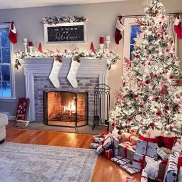 Fesciory Christmas Stockings, 2 Pack 18 Inches Cable Knitted Large Size Stocking Gifts & Decorations for Family Holiday Xmas Party, Ivory