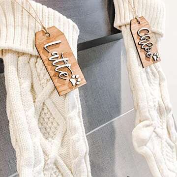 Fesciory Christmas Stockings, 2 Pack 18 Inches Cable Knitted Large Size Stocking Gifts & Decorations for Family Holiday Xmas Party, Ivory