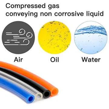 Quickun Pneumatic Tubing 1/8" PU Tube 32.8ft Air Hose