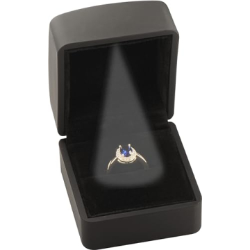 LED Ring Jewelry Gift Box for Proposal Wedding, Birthday...Luxury LED Black Color Ring Jewelry Gift ...