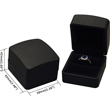 LED Ring Jewelry Gift Box for Proposal Wedding, Birthday...Luxury LED Black Color Ring Jewelry Gift Box with Light for Women for Men (Black Ring Box)
