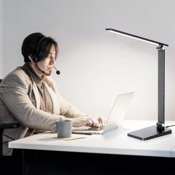 LED Desk Lamp USB Charging 3 Dimmable Levels Eye Protection