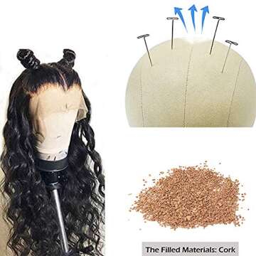 huahuo Canvas Block Head for Wig Styling and Display