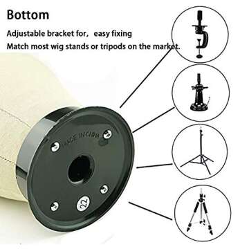 huahuo Canvas Block Head for Wig Styling and Display
