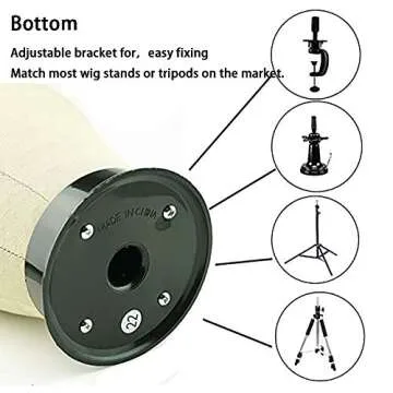 huahuo Canvas Block Head for Wig Styling and Display