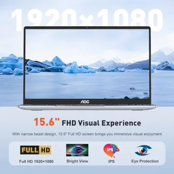 High Performance AOC 15.6" Laptop with Intel Quad-Core