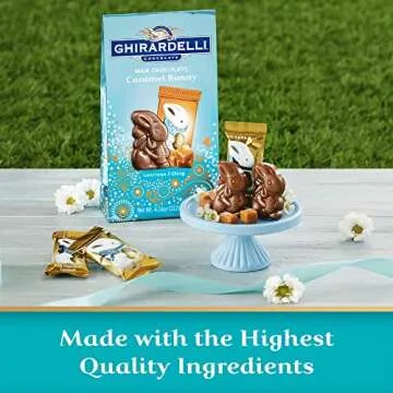 Indulge in GHIRARDELLI Milk Chocolate Caramel Bunnies - 4.14 OZ Bag Featuring Rich Caramel Filling!