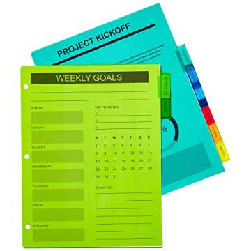 Avery Dividers for 3 Ring Binders, 8-Tab Binder Dividers, Plastic Binder Dividers, Insertable Big Ta...