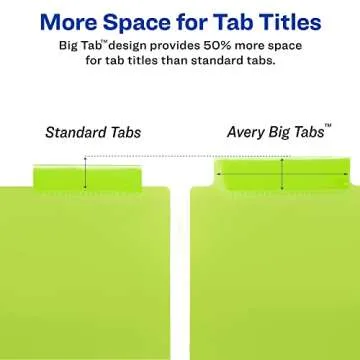 Avery Dividers for 3 Ring Binders, 8-Tab Binder Dividers, Plastic Binder Dividers, Insertable Big Tabs, Multicolor, 1 Set (11901)