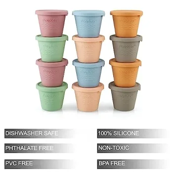 PandaEar Silicone Baby Food Storage Containers - 12 Pack