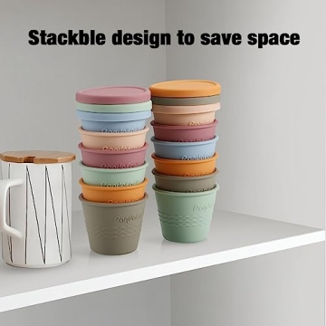 PandaEar Silicone Baby Food Storage Containers - 12 Pack