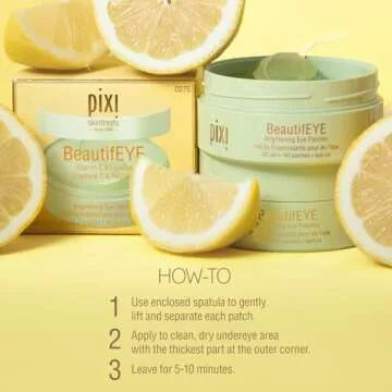 Pixi BeautifEYE Hydrogel Under-Eye Patches | Refreshing Eye Patches For Dark Circles | Brighten & Hydrate Under Eyes | 30 Pairs / 60 Patches