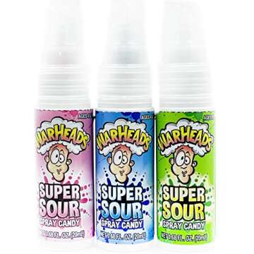 Sour Candy Spray Comes in Three Different Flavors Green Sour Apple, Blue Raspberry Blast, Sour Watermelon, (Pack of 3, Total of 2.04oz)
