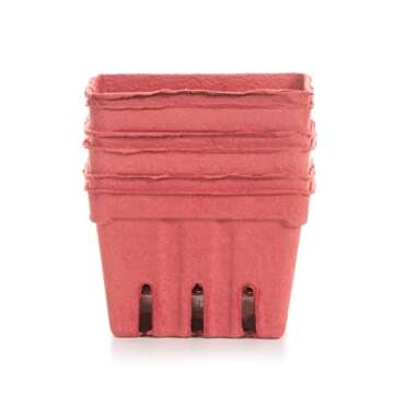 Darice Red Paper Berry Basket, 6 Piece