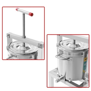 Fetcoi Fruit Press Cider Press 2.6 Gal Heavy Duty Stainless Steel