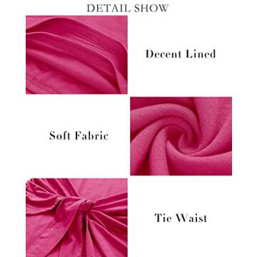 BTFBM Women's 2025 Summer T Shirt Dress Casual Sleeveless Wrap Bodycon Ruched T Shirt Spring Dress Tie Waist Mini Dresses(Sleeveless Rose Red, Small)