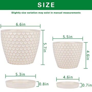 Docrin Ceramic Plant Pots Set: Versatile Indoor Planters