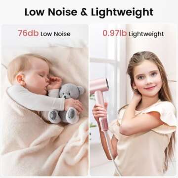 Ultra-Fast 110,000 RPM Ionic Hair Dryer for Home & Travel