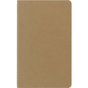 Moleskine Cahier Journal, Soft Cover, Large (5" x 8.25") Ruled/Lined, Black, 80 Pages (Set of 3)