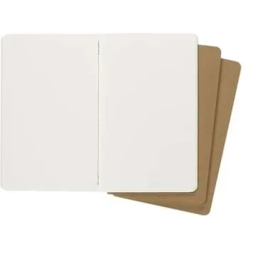 Moleskine Cahier Journal, Soft Cover, Large (5" x 8.25") Ruled/Lined, Black, 80 Pages (Set of 3)