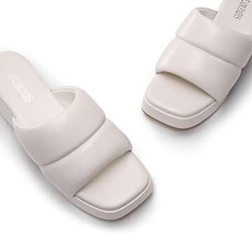 DREAM PAIRS Womens Slip on Slides Wedges Platform Cute Walking Comfort Sandals