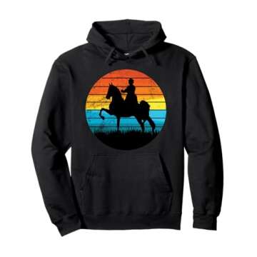 Tennessee Walking Horse and American Saddlebred Retro Sun Design Hoodie