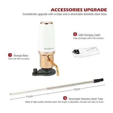 Winirina Electric Wine Aerator Dispenser Stylish USB Rechargeable