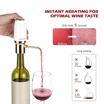 Winirina Electric Wine Aerator Dispenser Stylish USB Rechargeable