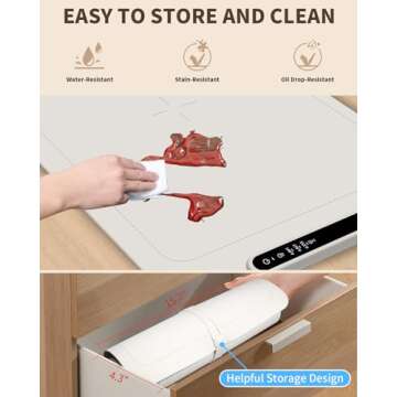 Food Warming Mat,Electric Warming Tray Food Warmer with Adjustable Temperature,Rollable Potable Silicone Heating Mat for Food,Versatile Kitchen Gadgets Home Essentials for Buffet Party Gathering