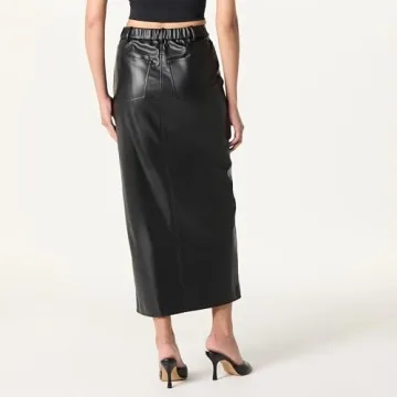 Chic Larissa Vegan Leather Maxi Skirt for Elegant Style