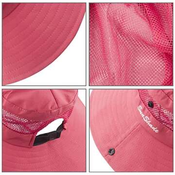 Toddler Child Kids Girls Summer Sun Hat Wide Brim UV Protection Hats Floppy Bucket Cap for Beach Fishing Gardening Pure Watermelon Red