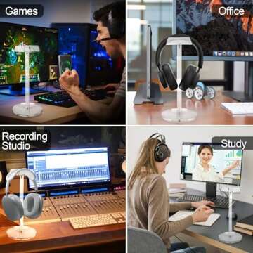 Dealpoli Acrylic Desktop Headphone Holder, Countertop Accessories Stand, Universal for All Music Gaming Headsets 1 Pack(DP015)