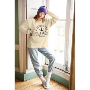 DUTUT Halloween Witches Brew Sweatshirt for Women