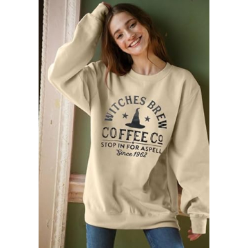 DUTUT Halloween Witches Brew Sweatshirt for Women