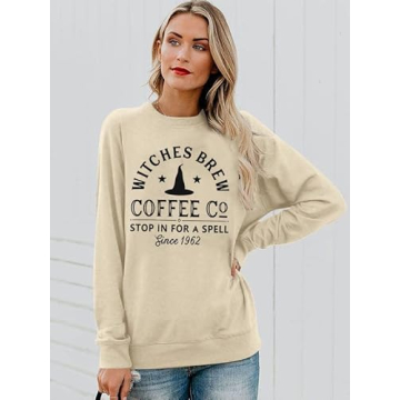 DUTUT Halloween Witches Brew Sweatshirt for Women