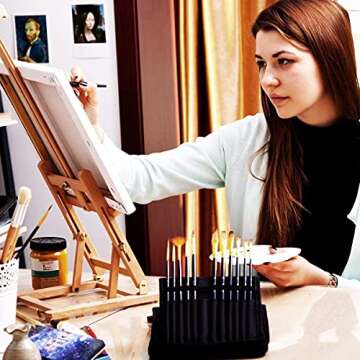 Artify Paint Brush Set - 12 Pcs with Travel Case & Extras