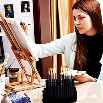 Artify Paint Brush Set - 12 Pcs with Travel Case & Extras