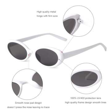 VIA LEECA Retro Oval Sunglasses for Trendy Summer Style