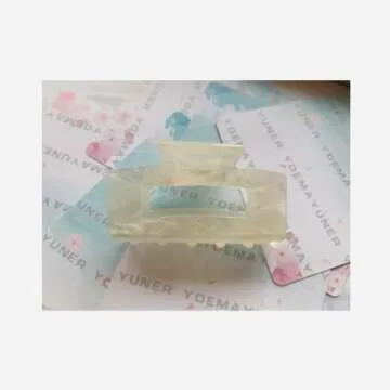 Checkered Hair Claw Clips for Women Girls Fashion Hair Clips for Styling Claw Clamps Thick Hair Retro Rectangle Shape, YOEMAYUNER (1PC White)