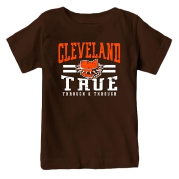Xtreme Apparel Cleveland Football Retro Team Kid's Fan T-Shirt - Chocolate (2T)