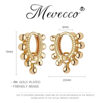 Stylish MEVECCO Gold Dainty Huggie Hoop Earrings for Women