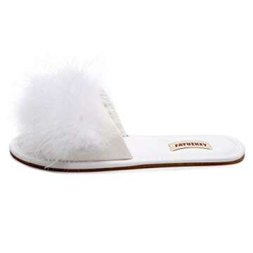 FAYUEKEY Women Fur Sexy Slippers - Soft Fluffy Slides for Indoor & Outdoor Wear