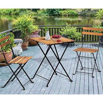 SUNBURY Outdoor 3 Piece Bistro Set for Patio Dining